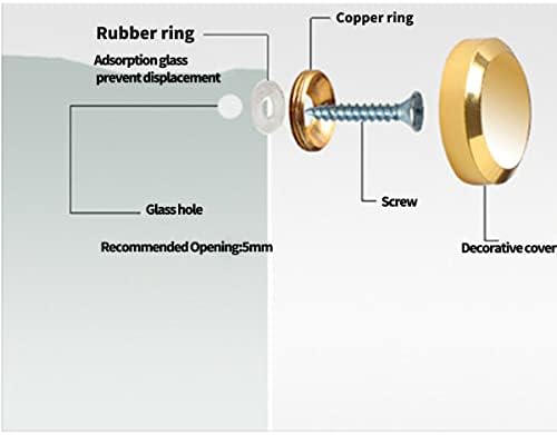 Огледални завртки Декоративни капачиња чисти прицврстувачи за бакар огледало ги покриваат рекламните огледала нокти околу раб на раб 12мм за бања огледала тавани,