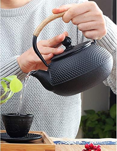 Црно јапонско леано железо чајник со инфузер од не'рѓосувачки челик 800 мл/27oz