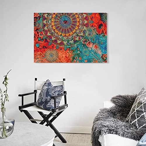 Апстракт племе мандала wallидна уметност калеидоскоп постер планина за сликање постери и отпечатоци wallидни уметнички слики за дневна соба декор за спална соба 20x30inch