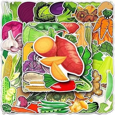 Налепници за зеленчук | 50 парчиња зеленчук водоотпорен винил дек.