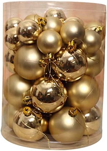 40 парчиња Божиќни украси, злато црвено сребро светла костум за светло топка, украси за божиќни топка, приврзоци, користени за