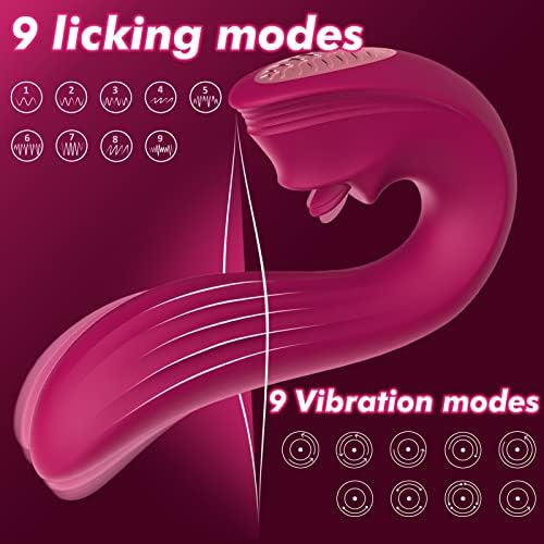 Clitoral g Spot Rose Vibrator Women Sex Toys, клит стимулатор со 9 режими за лижење на вибрации и јазик водоотпорен клиторис вагин Анален стимулација