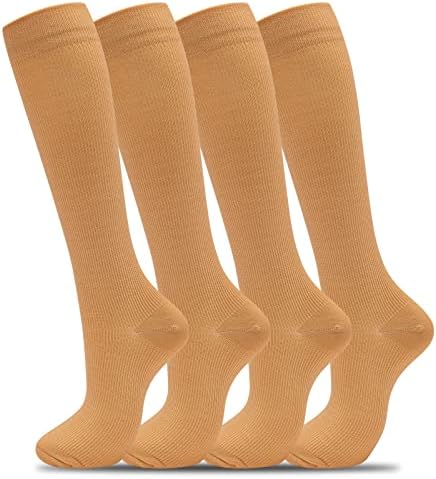 Фенглаода чорапи за компресија за жени и мажи 20-30ммхг колено висока медицинска сестра бремена симпатична забавна медицинска трчање