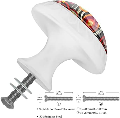 Тбуобт 4 Пакет - Хардверски Копчиња На Кабинетот, Копчиња За Кабинети И Фиоки, Рачки За Комоди На Фарма, Апстрактен Уметнички