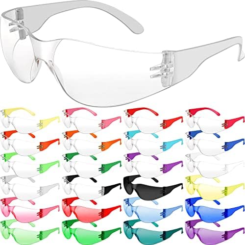 Quekay 60 пара чисти безбедносни очила Заштитни безбедносни очила Масовно анти -гребење UV400 Заштита за заштита на сонцето, отпорни