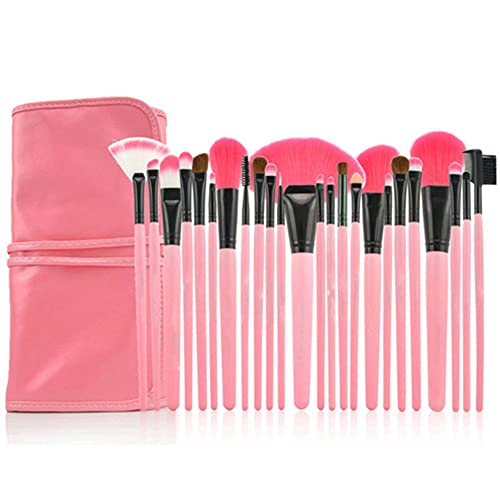 Четки за шминка Wxynhhd 24pcs Поставени со торба за четка во прав за очи за очила за усни четка за козметички алатки комплет за козметички