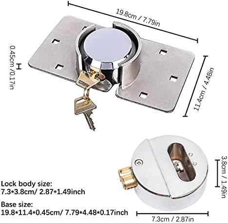 BJTDLLX 2PCS VAN DOOR LOCK & HASP сет, скриена гаража за шетање пролеана врата за заклучување безбедносно таблик, тешка челик приколка