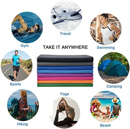 Ваш избор 4 Пак микрофибер патна крпа, брза суво крпа за теретана за кампување со плажа за пливање јога и спорт, супер абсорбента,