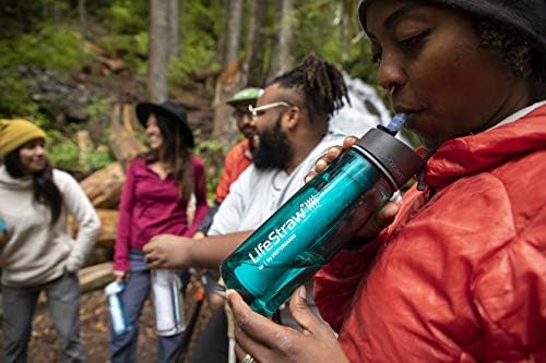 Шише за филтрирање на вода Lifestraw со 2-фаза интегриран филтер слама за пешачење, ранци, LSG201DT08 & Sawyer Products SP5642 20%