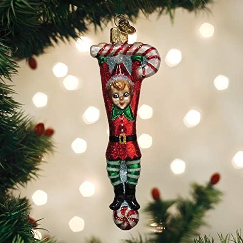 Божиќни украси на стариот свет разиграни елф стакло разнесени украси за елка