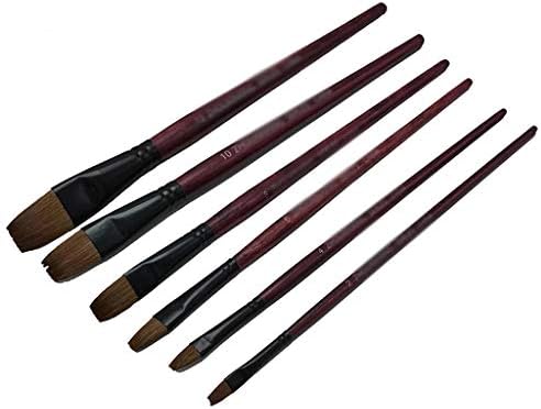 Floyinm 6pcs/Поставете четка за масло четка за четка за коса, боја на вода, боја четка за бои за акрилици бои поставени алатки