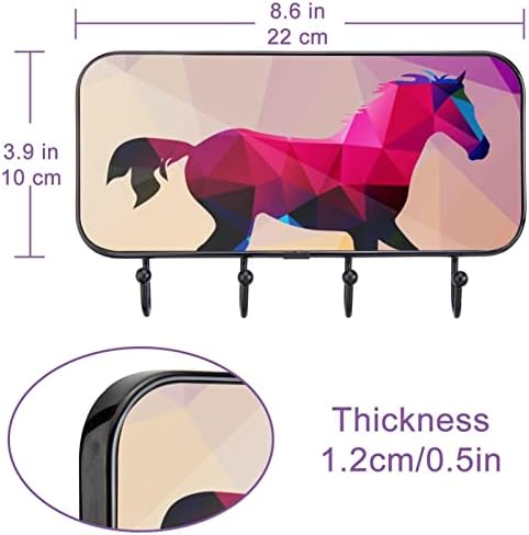 ВИОКСИ Коњски Полигони Ѕидни Куки За Палто со 4 Куки, Закачалка За Чанта За Влез за Закачување Облека, Клучеви, Крпи, Торба, Шал