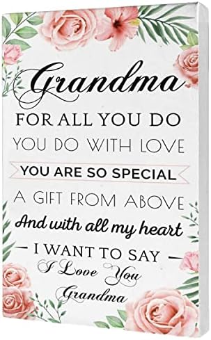Подарок за hangable canvas wallидна уметност за баба песна знак цветен стил 14 x 11 пакет со мајки кригла мајки за ден подароци од ќерка