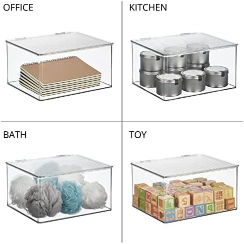 Mdesign Пластична Кутија За Складирање Храна Кутија Со Капак Со Шарки За Кујна, Оставата, Чајната Кујна, Кабинет, Фрижидер/Замрзнувач