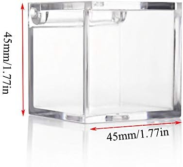PZRT 2PCS транспарентна пластична акрилна кутија чиста акрилна пластична квадратна коцка мала пластична кутија за складирање со капак