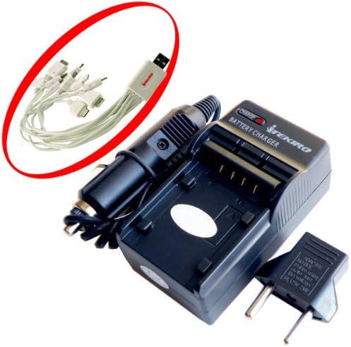 Itekiro AC Wall DC Car Battery Chit Chit For Panasonic DMW-BMA7 + Itekiro 10-во-1 USB кабел за полнење