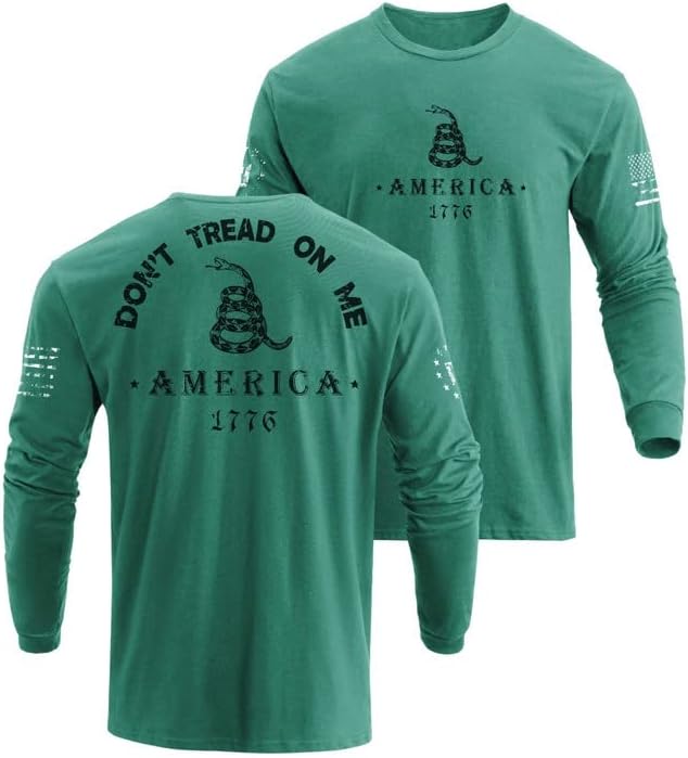 Blackteak Машко американско знаме маици на НАСА памук со долги ракави екипаж на редовните маички со маички