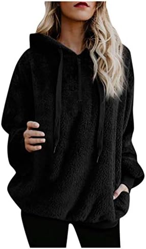 Fragarn есен џемпер, жени плус со големина на џемпер со качулка starвезда зимска топла патент џебови палто за надворешна облека