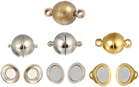 Копчиња за магнетски месинг на Хахаваи, месинг од 20 парчиња месинг мини -натпревар од 6мм магнетски месинг за DIY - сребро