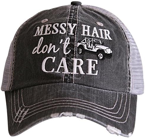 Катидид неуредна коса Не се грижи капа за бејзбол капи - Камионска капа за жени - Стилска симпатична капа од сонце