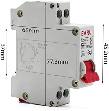 BASNI 1PCS DPN 1P+N MINI CIRCUIT Breaker MCB 6A 10A 16A 20A 25A 32A DIN RAIL MONTING CUTOUT MINIATURE AIR SWITCH