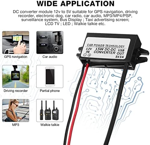 DC-DC Buck Converter Module 12V до 5V Micro USB адаптер за напојување компатибилен со тастатурата за аларм за прстен