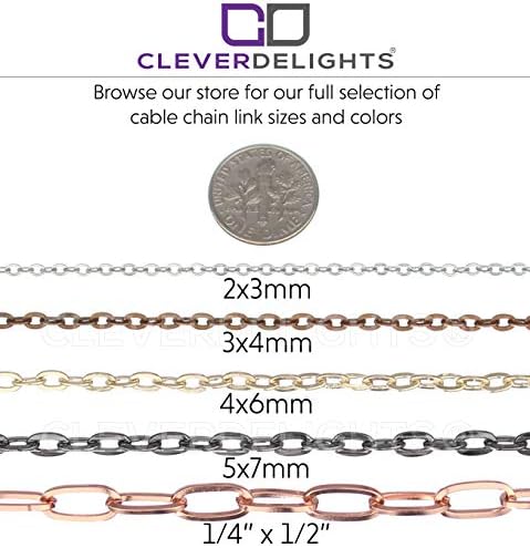 CleverDelights 5x7mm Кабел Синџир Ѓердани-Антички Бронзена Боја - 50 Пакет - 24 Инчен Должина