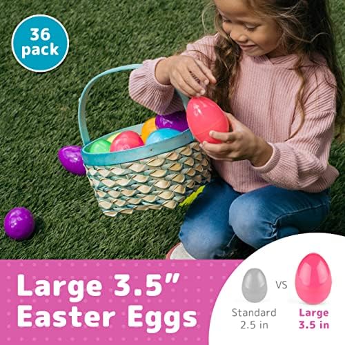 Prextex 3.5 Неисполнети Велигденски Јајца, 36 парчиња | Празни Пластични Велигденски Јајца Масовно Исполнети Со Бонбони, Задоволства, Подароци