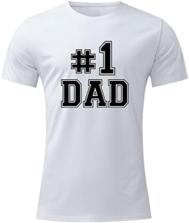 Xxbr 2022 Менс татко ден за печатење маица, тркалезен врат спортски спортски обичен кратки ракави кошула мускуларна тренинг атлетика врвови