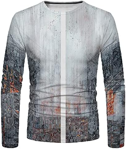 XXBR војник со долги ракави маици за мажи, пролетна улица 3D пчела графичка печатена атлетика мускулна екипа на екипажот на врвовите со маици,