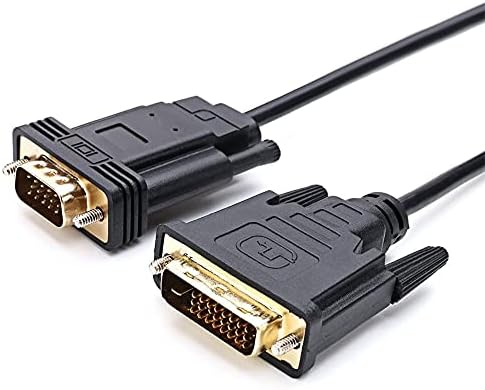 Конектори DVI до VGA адаптер кабел со висока резолуција DVI -I 24+5 пински машки до VGA женски позлатен монитор кабел -