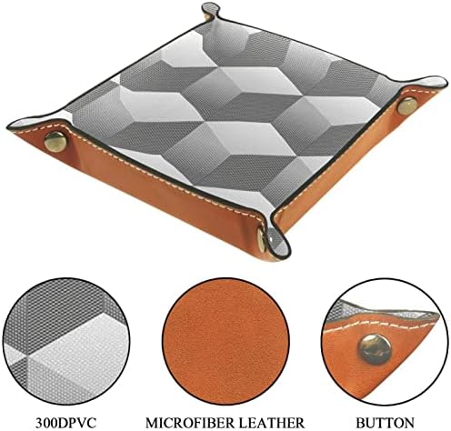 Фиока За Кожен Камериер, Држач За Преклопен Квадрат За Коцки, Плоча За Организатор На Комода За Клуч За Монети За Промена, Модерна Геометриска Квадратна Шема Сива