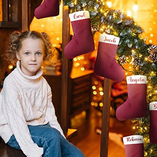 Соуфел Персонализирани Божиќни чорапи Обичајно име Монограмирано 17 Рустикални чорапи Божиќно празнично камин Дома Декорација