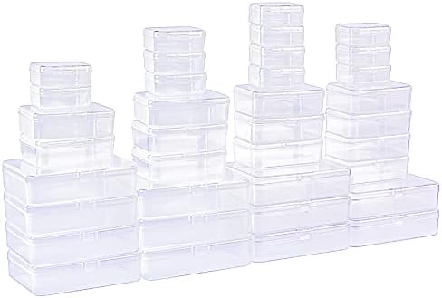 LJY 36 парчиња мешани големини правоаголни празни мини -пластични контејнери за складирање со капаци за мали предмети и други