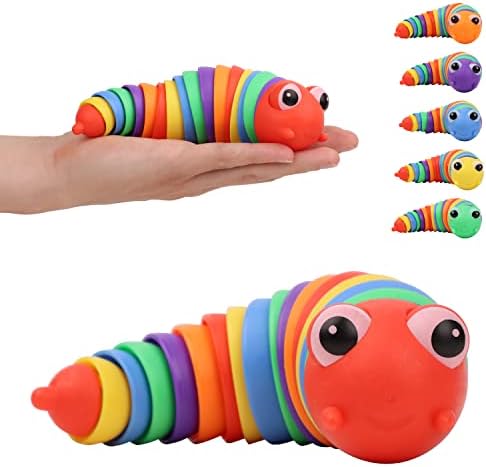 Екстра големи 7 Fidget Slug Toys, Sensory Slug Fidget играчка, стимулативна играчка, фигури играчки Виножито сортирање на бојата АДХД стимулација
