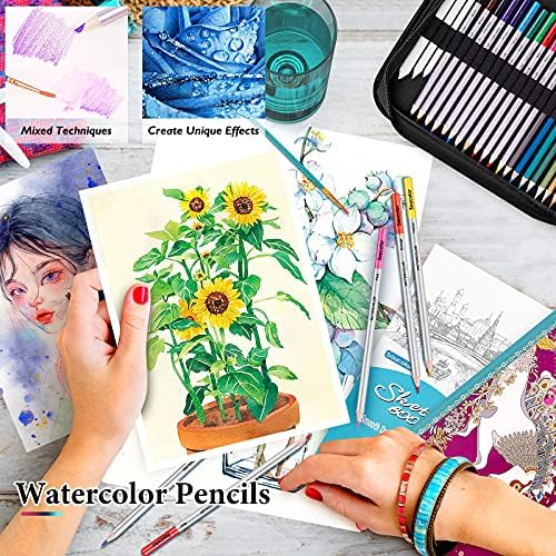 Soucolor 73 Уметнички Материјали За Возрасни Тинејџери Деца Почетници, Уметнички Комплет Цртање Материјали Скицирање Сет, Цртање Моливи