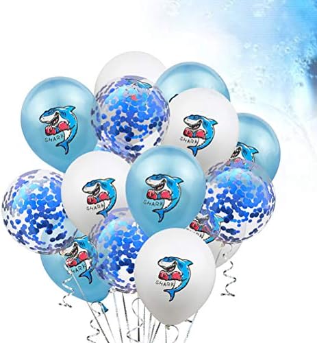 Амосфун 15 парчиња боксерска ајкула шема балон декорација балони за забави за бебешки туш деца роденденска забава