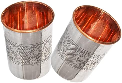 Хенајатексофаб Индиски Чисти Бакарни Тамблери-Ајурведско Здравје московски чаши за мазга-2 парчиња-250 мл