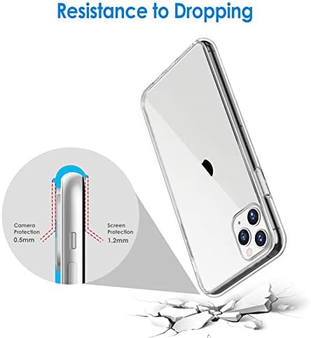Џетех Случај за iPhone 11 Pro Max 6,5-Инчен, Непожолтен Капак На Телефонскиот Браник Отпорен На Удари, Анти-Гребење Јасен Грб