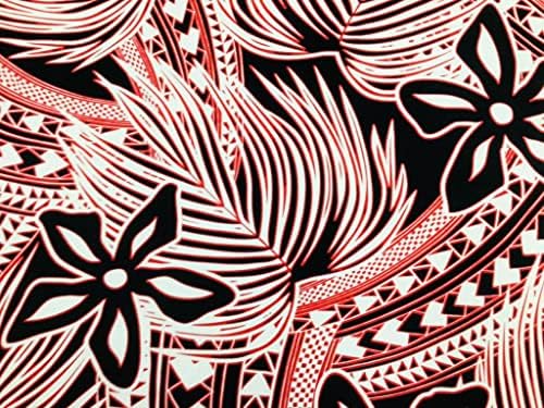 Ретро племенски Во Црвена Позадина Хавајски Печатење Ткаенина Продадена Од Дворот Памук