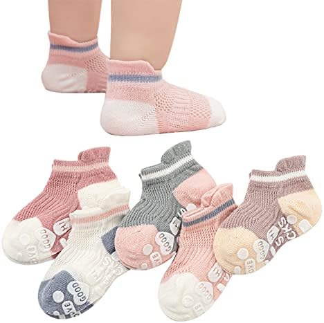 Чунг бебе девојки новороденче памучни чорапи слатки мрежи тенки анти-лизгачки не-лизгачки подот прошетка лето
