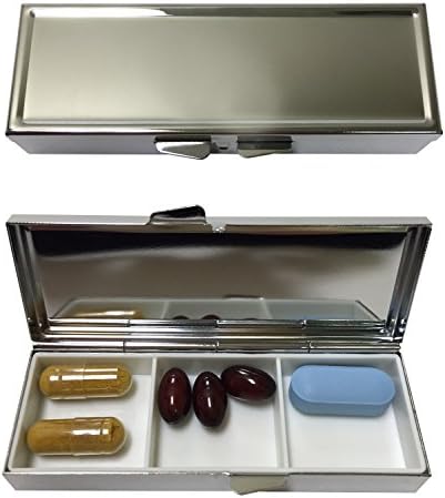 Сребрена кутија со пилули со 3-одделенија