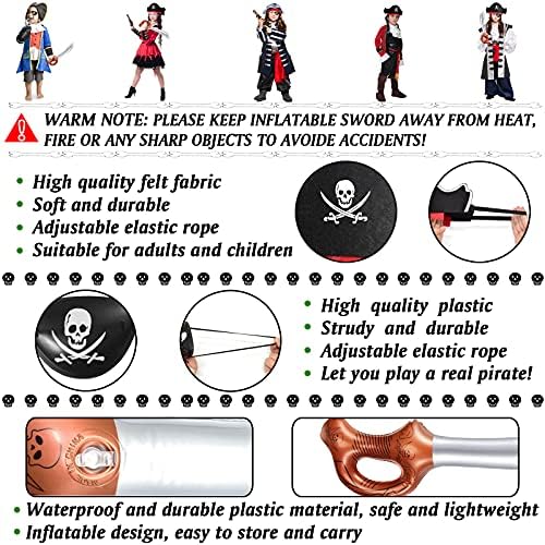 Легиго Сет За Пиратска Забава - Пиратска Детска Забава Косплеј Обезбедува Пиратски Закрпи За Очи Мечеви На Надувување За Карипската Косплеј