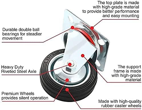 Онлајн Најдобра Услуга 24 Пакет-3 Вртливи Тркала Тркала Гумена Основа со Врвот Плоча &засилувач; Имајќи Тешки Должност