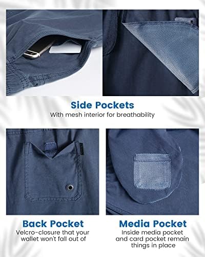 Мамагички машки 5-инчен инч со инчи за опуштено вклопување удобно истегнување кратки шорцеви со џеб