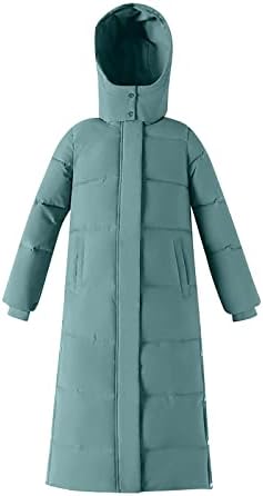 Женски зимски топло задебелен палто со папири плус големина патент надолу со јакна цврсто копче подели поглава памук подложен палто со палто