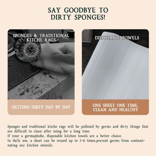 H&NANSS за еднократно хартиени крпи за печење, пешкири за чистење за еднократна употреба, неткаени крпи за садови, крпи за чистење