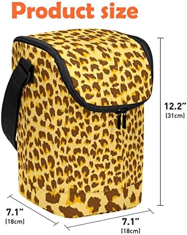 Торби за ручек За Жени Мажи, Изолирана Природна Боја Торбичка За Ручек Со Леопардска Шема Со Прилагодлив Ремен за Рамо За Училиште, Работа,