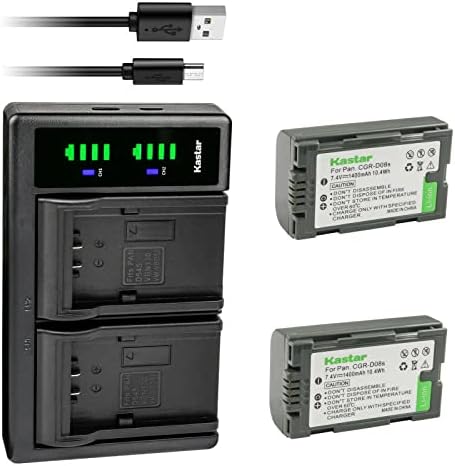KASTAR CRG-D08S LTD2 USB Полнач ЗА Батерии Компатибилен Со Panasonic AG-DVC15, AG-DVC15P, AG-DVC30, AG-DVC30E, AG-DVC60E, AG-DVC62,