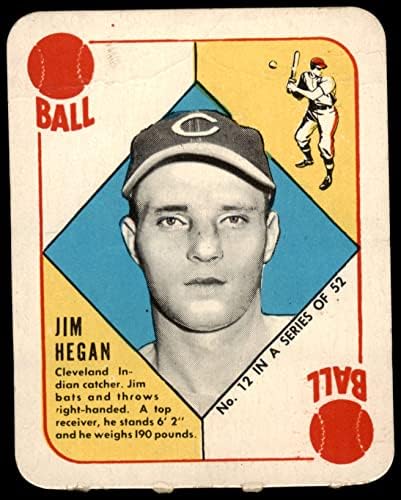 1951 Топс # 12 Џим Хеган Кливленд Индијанци гд+ Индијанци